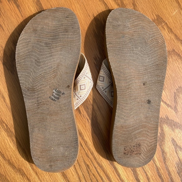 REEF Women's Flip Flop Sandals Tan & White US Size 10 - Picture 5 of 8